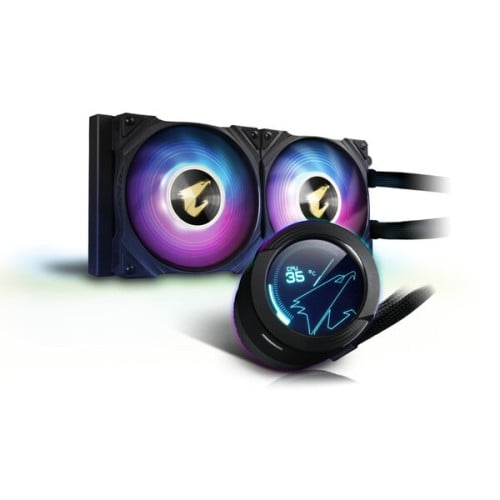 Enfriamiento Líquido Gigabyte AORUS WATERFORCE X 240 - 2 Ventiladores LCD - 800-2500 RPM