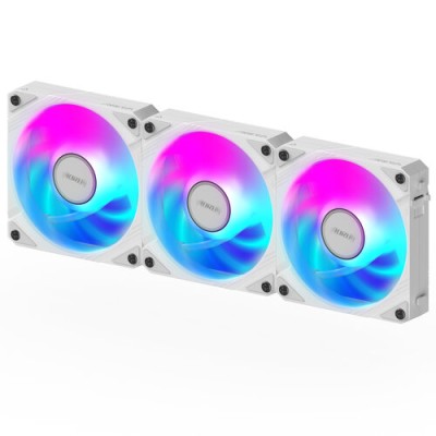 Ventilador Gigabyte AORUS EZ CHAIN FAN 120 ICE - 120mm - 2000RPM - Blanco - RGB - 3 Piezas - GP-ECFAN1203 ICE