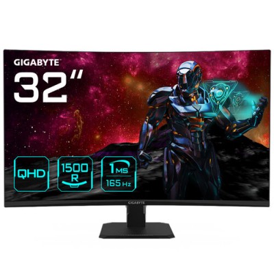 Monitor Gamer Gigabyte GS32QC - 31.5" - QHD - 165Hz - HDMI - DisplayPort - GS32QC