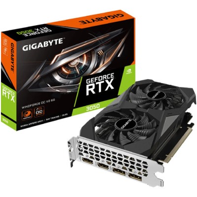 Tarjeta de Video Gigabyte GeForce RTX 3050 WINDFORCE OC V2 6G - 6G - 96-bit - PCI-E 4.0 - GDDR6 - HDMI - DisplayPort - GV-N3050WF2OCV2-6GD