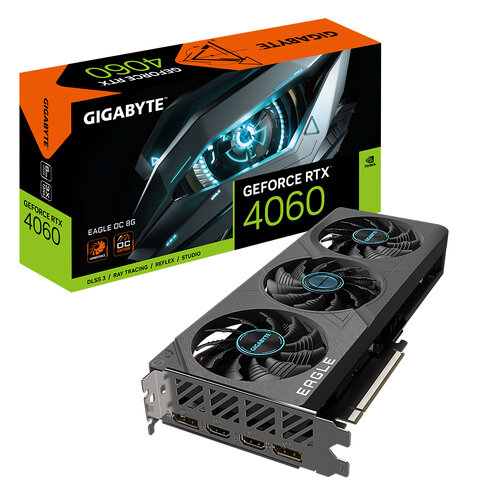 Tarjeta de Video Gigabyte GeForce RTX 4060 EAGLE OC 8GB GDDR6 PCI-E 4.0 Tarjeta de Video Gigabyte GeForce RTX 4060 EAGLE OC 8GB GDDR6 PCI-E 4.0
