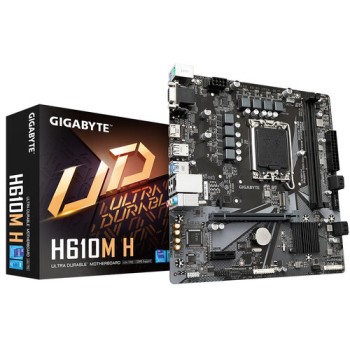 Tarjeta Madre Gigabyte H610M H - Socket 1700 - 2xDDR5 - 4400/4800/5600MHz - HDMI - VGA - USB 2.0/3.2 - Micro ATX - H610M H