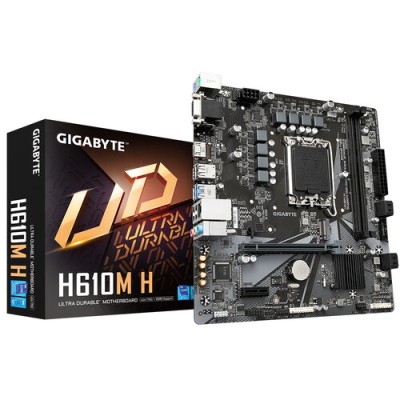 Tarjeta Madre Gigabyte H610M H - Socket 1700 - 2xDDR5 - 4400/4800/5600MHz - HDMI - VGA - USB 2.0/3.2 - Micro ATX - H610M H