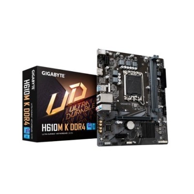 Tarjeta Madre Gigabyte H610M K DDR4 - Socket LGA1700 - 2x DDR4 - 2133/2666/3200 MT/s - HDMI - Micro ATX - H610M K DDR4 1.0