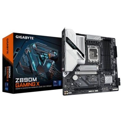 Tarjeta Madre Gigabyte Z890M GAMING X - Socket 1851 - 4x DDR5 - 5600/6400/9066(OC)MHz - HDMI - DisplayPort - USB - Micro ATX - Z890M GAMING X