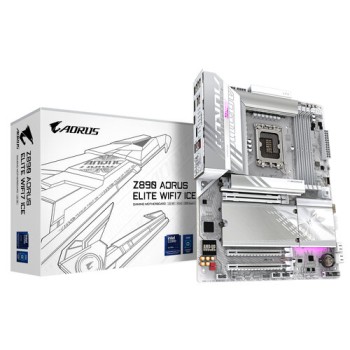 Tarjeta Madre Gigabyte Z890 A ELITE WF7 ICE - Socket LGA1851 - 4x DDR5 - 5600/7600(OC)/9066(OC) MT/s - HDMI - DisplayPort - ATX - Z890 A ELITE WF7 ICE