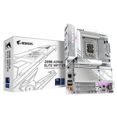 Tarjeta Madre Gigabyte Z890 A ELITE WF7 ICE - Socket LGA1851 - 4x DDR5 - 5600/7600(OC)/9066(OC) MT/s - HDMI - DisplayPort - ATX - Z890 A ELITE WF7 ICE