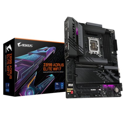 Tarjeta Madre Gigabyte Z890 AORUS ELITE WIFI7 - Socket 1851 - 4xDDR5 - 5600/7600(OC)/9200(OC)MHz - DisplayPort - ATX - Z890 A ELITE WIFI7
