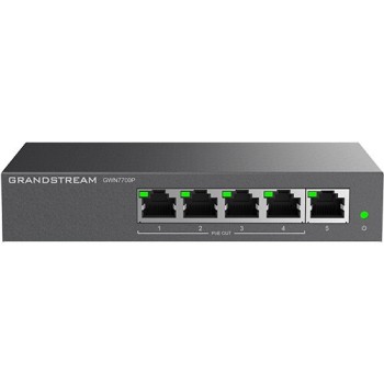 Switch Grandstream Networks GWN7700P - Gigabit Ethernet - 5 Puertos - Soporta 4 PoE+ - No Administrable - GWN7700P