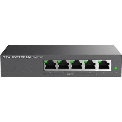 Switch Grandstream Networks GWN7700P - Gigabit Ethernet - 5 Puertos - Soporta 4 PoE+ - No Administrable - GWN7700P Switch Grandstream Networks GWN7700P - Gigabit Ethernet - 5 Puertos - Soporta 4 PoE+ - No Administrable - GWN7700P
