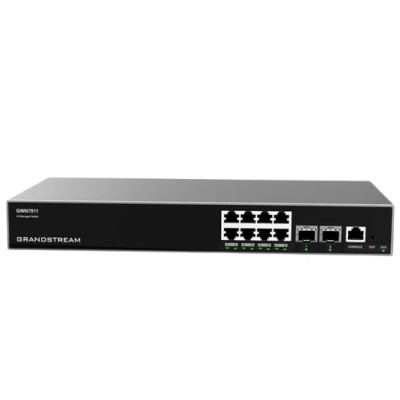 Switch Grandstream Networks GWN7811 - Gigabit Ethernet - 8 Puertos - 2 SFP+ - Administrable - GWN7811 Switch Grandstream Networks GWN7811 - Gigabit Ethernet - 8 Puertos - 2 SFP+ - Administrable - GWN7811