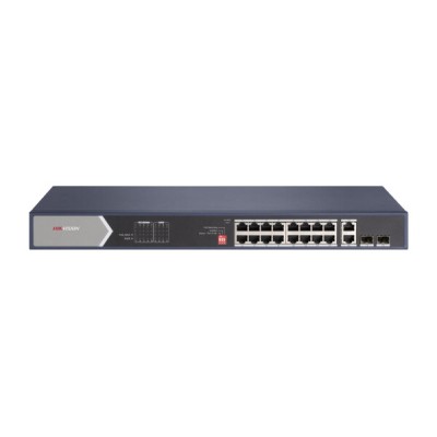 Switch HIKVISION DS-3E0520HP-E - Gigabit Ethernet - 16 Puertos - 12 PoE+ - 4 PoE++ - 2 Uplink - 2 SFP - No Gestionado - DS-3E0520HP-E