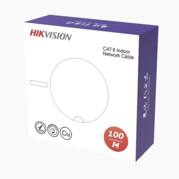 Bobina de Cable Hikvision Cat6 UTP 100 Metros Blanco - Modelo DS-1LN6USC0-100