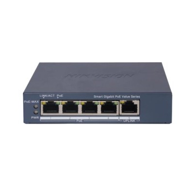 Switch Hikvision DS-3E1505P-EI/M - Gigabit Ethernet - 4 Puertos PoE+ - 1 Uplink - Gestionado - DS-3E1505P-EI/M