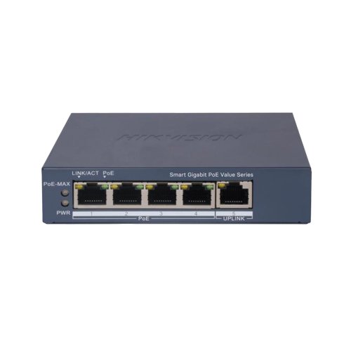 Switch Hikvision Gigabit Ethernet 5 Puertos 4 PoE+ Gestionado DS-3E1505P-EI/M