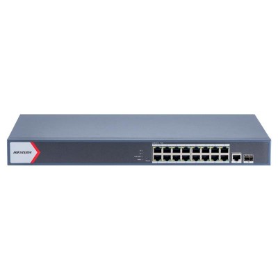 Switch Hikvision DS-3E1518P-EI/M - Gigabit Ethernet - 16 Puertos PoE+ - 1 Uplink - 1 SFP - Administrable - DS-3E1518P-EI/M