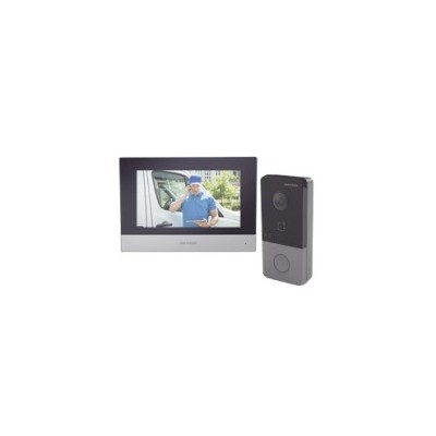 Kit de Videoportero IP HIKVISION DS-KIS603-P - 2MP - 7" - Microfono Integrado - Wi-Fi - Incluye Frente de Calle DS-KV6113-WPE1(C) - DS-KIS603-P