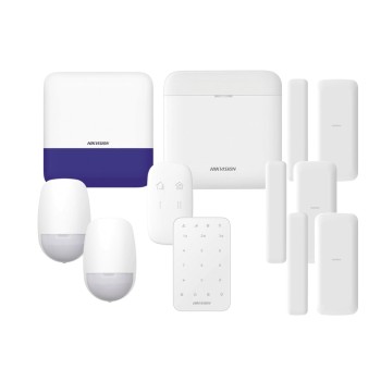 Kit de Seguridad HIKVISION AX PRO RO - HUB - Sensor PIR - Contacto Magnético Mini - Control Remoto - Sirena Inalámbrica - Teclado Inalámbrico - DS-PWA48-FULL-K