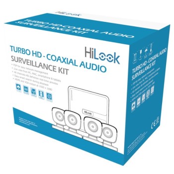 Kit de Seguridad Hilook DVR 4 Canales con 4 Cámaras Bala THC-B120-PS Modelo HL1080PS(C)