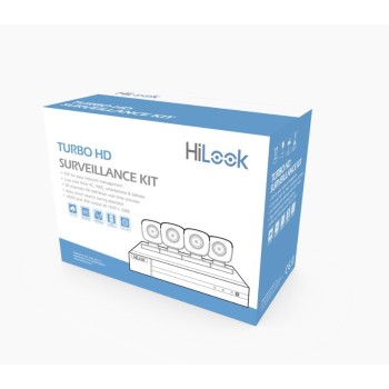 Kit de Vigilancia HiLook 4 Cámaras 2MP DVR 4 Canales HL24LQKITS-M(B)