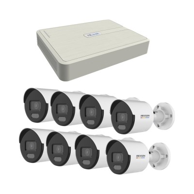 Kit de Vigilancia HIKVISION KIPCV2M/8B - NVR NVR-108H-D/8P(C) de 8 Canales - 8 Cámaras IP DS-2CD1027G0-L(C) - KIPCV2M/8B