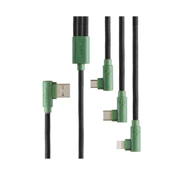 Cable Hune Hiedra - USB a USB-C/Micro USB/Lightning - 1.2m Verde - AT-ACC-CA-319BOS
