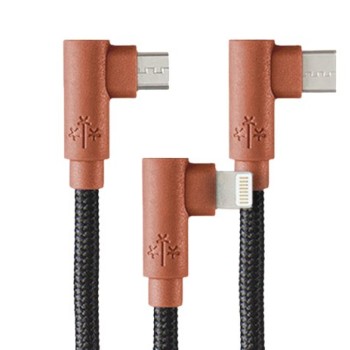 Cable Hune Hiedra - USB a USB-C/Micro USB/Lightning - 1.2m - Corteza - AT-ACC-CA-319COR