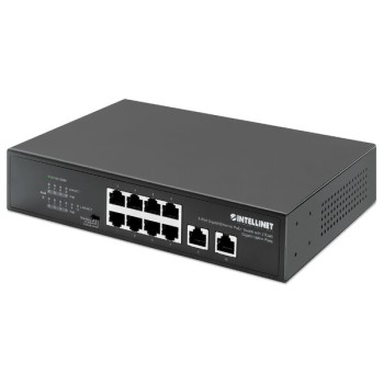 Switch Intellinet 561402 - Gigabit Ethernet - 8 Puertos PoE+ - 2 Uplink - No Gestionado - 561402