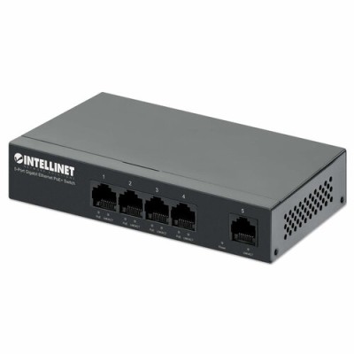 Switch Intellinet 561792 - Gigabit Ethernet - 5 Puertos - Soporta 4 PoE+ - No Gestionado - 561792