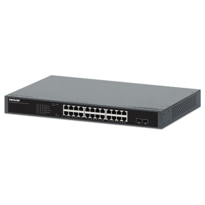 Switch Intellinet 561907 - 24 Puertos PoE+ - Gigabit - 2 Puertos SFP - No Gestionado - 561907