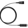 Adaptador para Auriculares Jabra Link 230 - Desconexión Rápida a USB (m) - Compatible con Jabra QD - Negro - 230-09