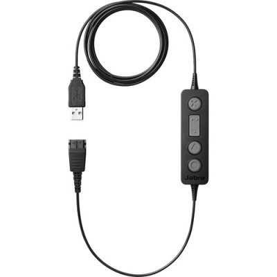 Adaptador para Auriculares Jabra Link 260 - USB (m) a Desconexión Rápida (m) - Compatible con Jabra QD - Negro - 260-09