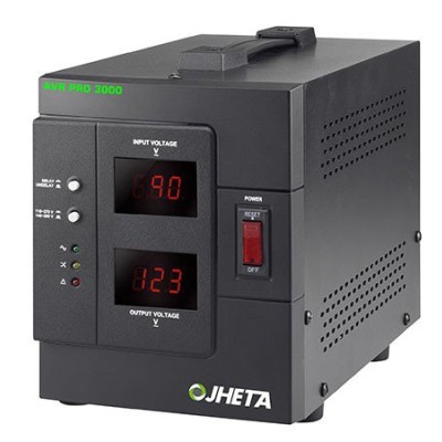 Regulador de Voltaje JHETA AVR PRO 3000 - 4 Contactos - 40Db - Pantalla LCD - 822302-00