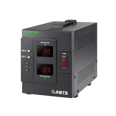 Regulador de Voltaje JHETA AVR PRO 3000 - 4 Contactos - 40Db - Pantalla LCD - 822302-00