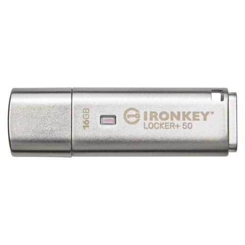 Memoria USB Kingston IronKey Locker+ 50 16GB USB 3.2 Plata - IKLP50/16GB