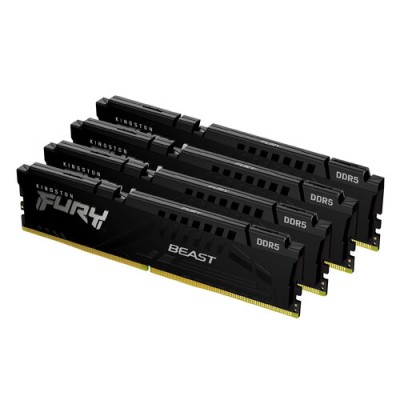 Memoria RAM Kingston FURY Beast - DDR5 - 128GB (4x 32GB) - 5200MHz - UDIMM - para PC - KF552C40BBK4-128