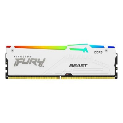 Memoria RAM Kingston FURY Beast RGB - DDR5 - 32GB (2x16GB) - 5200MHz - UDIMM - Para PC - Blanco - KF552C40BWAK2-32