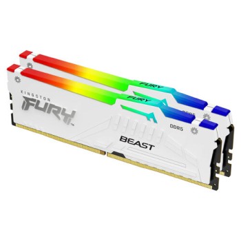 Memoria RAM Kingston FURY Beast White RGB - DDR5 - 32GB (2x16GB) - 6000MHz - UDIMM - para PC - KF560C36BWE2AK2-32
