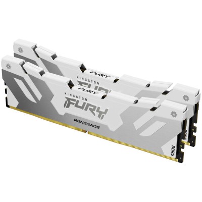 Memoria RAM Kingston FURY Renegade - DDR5 - 64GB (2x32GB) - 6400MHz - DIMM - Para PC - Blanco - KF564C32RWK2-64