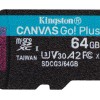 Memoria MicroSDXC Kingston Technology Canvas Go! Plus - 64GB - Clase 10 - UHS-II - SDCG3/64GBSP