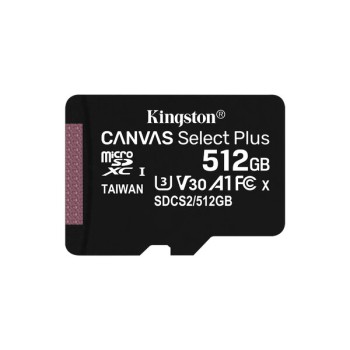 Memoria MicroSDHC Kingston Canvas - 512GB - 100mb/s - Sin Adaptador - SDCS2/512GBSP