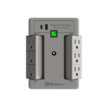 Supresor de Picos Koblenz SS-2000 USBAC - 6 Contactos - 1x USB-A - 1xUSB-C - 2000 Joules - 00-5361-00-1