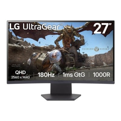 Monitor Gamer LG UltraGear 27GS60QC - 27" - QHD - 180Hz - HDMI - DisplayPort - Curvo - 27GS60QC-B