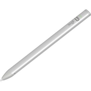 Pluma Digital Logitech Crayon - USB-C - Plata con Blanco - Modelo 914-000070