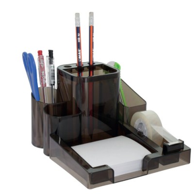Organizador de Escritorio MAE M-740.1 - Con Despachador de Cinta - 15.9cm x 18.4cm x 11cm - Humo - M-740.1