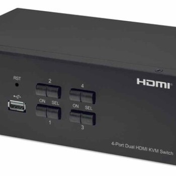 Switch KVM Manhattan 4 Puertos HDMI 4K Ultra HD 30Hz Modelo 153539