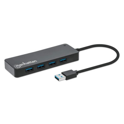 Hub USB Manhattan 168403 - USB-A a 7x USB 3.2 - Negro - 168403