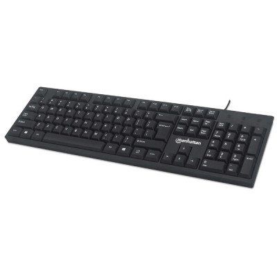 Teclado Manhattan 179324 - Alámbrico - USB - Negro - Inglés - 179324