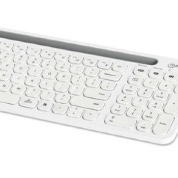 Kit Teclado y Mouse Manhattan Inalámbrico Bluetooth 5.0 Blanco Modelo 180580