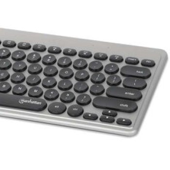 Kit Teclado y Mouse Manhattan Inalámbrico 2.4 GHz - Negro con Plata - Modelo 180795